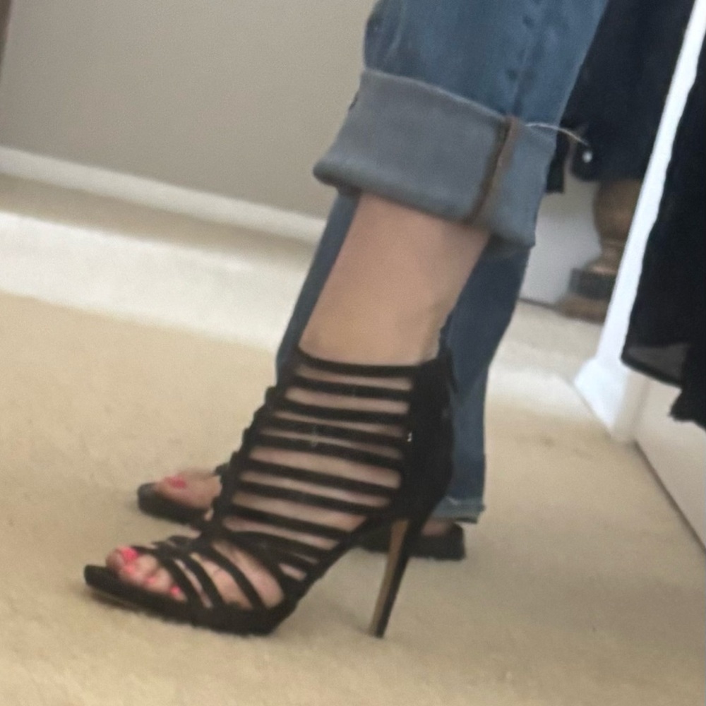 Madden Girl Women's Black Strappy High Heel Sandals